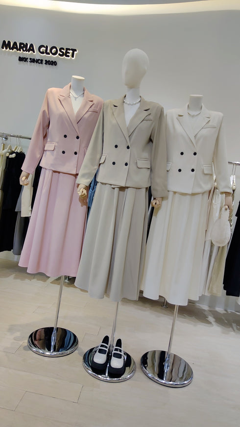 Double Breasted Blazer With Skirts